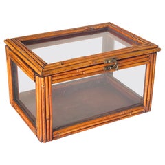 Faux Bamboo Rectangular Tissue Box, France 1940, Brown Color