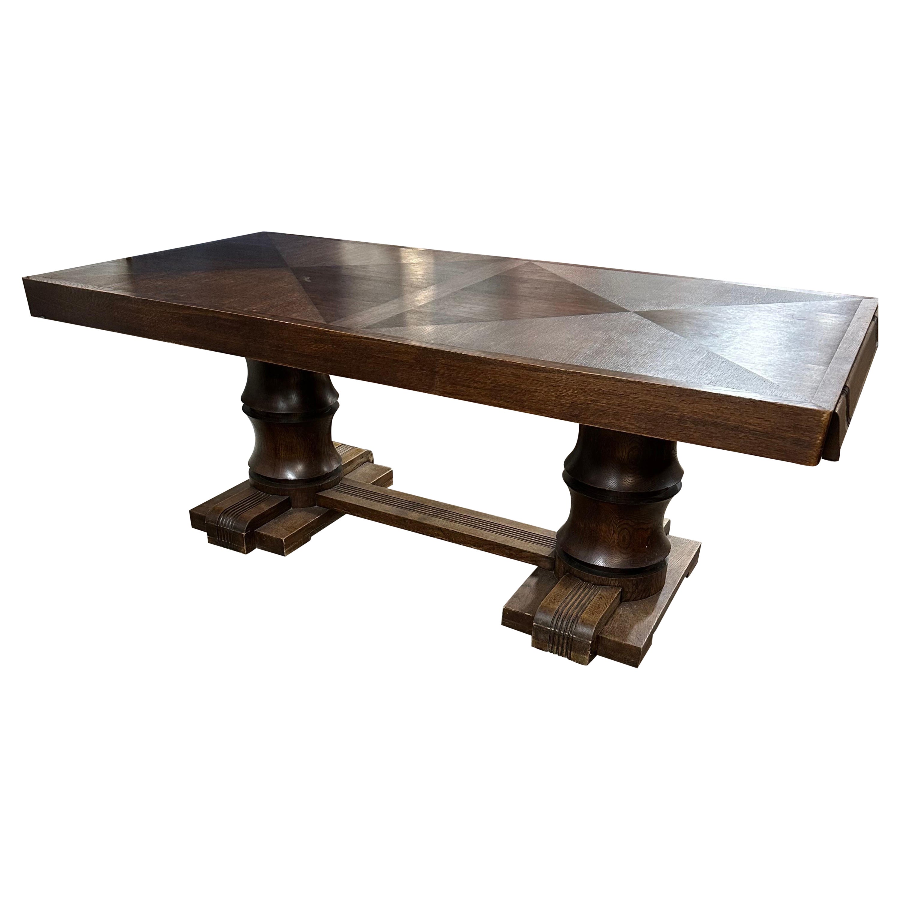 Charles Dudouyt Oak Table For Sale