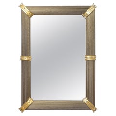 Murano Glass Gray and Gold Rigadin Mirror