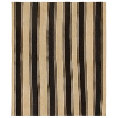 Vintage Persian Kilim in Beige with Black Stripes by Rug & Kilim