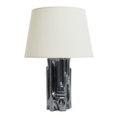 Black Ceramic Sculptural Table Lamp