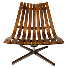 Rosewood Swivel Lounge Chair by Hans Brattrud for Georg Eknes