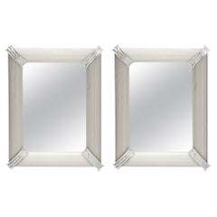 Paar Rigadin-Spiegel aus Silber-Muranoglas