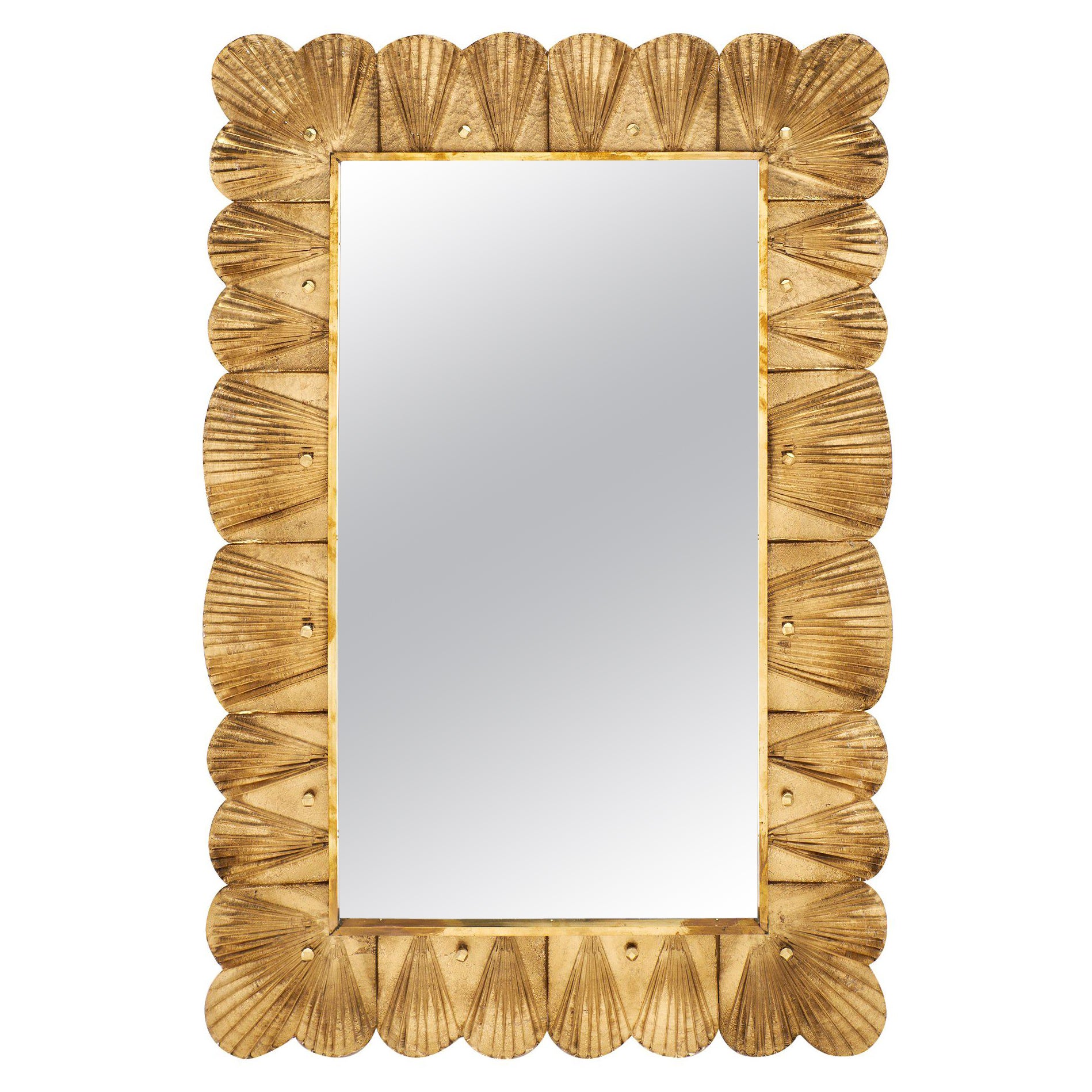 Miroir en verre de Murano à feuilles d'or en vente