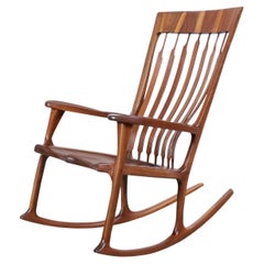 Vintage 20th Century American Studio Craft Walnut Rocking Chair