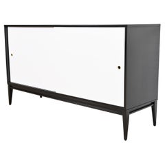 Paul McCobb Planner Group Black and White Lacquered Credenza, Newly Refinished