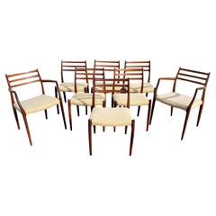 Set of 8 Scandinavian Mid-Century Modern Dining Chairs by J.L. Møller