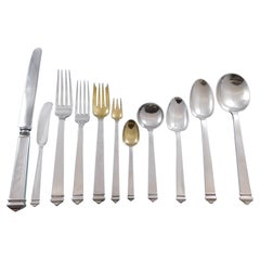 Hampton by Tiffany Sterling Silver Flatware Set for 12 Service 185 Pcs Dinner