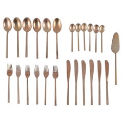 Sigvard Bernadotte 'Scanline' Brass Cutlery, Complete Dinner Service for 6 P