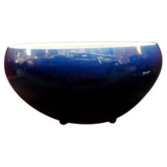 Qing，chinese antique 18th century dark blue porcelain incense burner