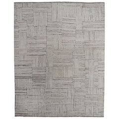 Ivory Geometric Cut and Loop Area Rug