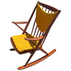Vintage Danish Modern Teak Rocking Chair by Frank Reenskaug for Bramin Møbler