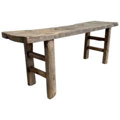 Vintage Elm Wood Bench or Coffee Table