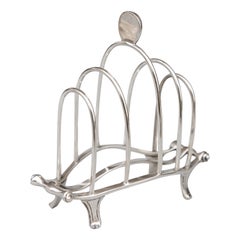 Art Deco English Sterling Silver Toast Rack, Dated 1924