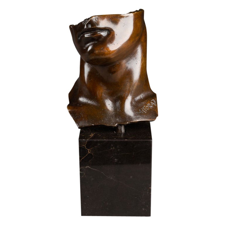 Igor Mitoraj : "Portrait D'Homme", Patinated Bronze, 1984  For Sale