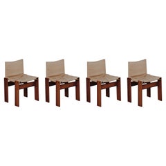 Afra & Tobia Scarpa "Monk" Chairs for Molteni, 1974, Set of 4