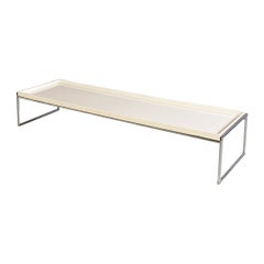 Italian Modern Steel White Plastic Trays Coffee Table Piero Lissoni Kartell 1990