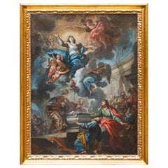 17th Century Assumption of the Virgin Oil on Canvas by Coli and Gherardi