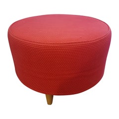 Pouf Rotondo en Tessuto Rosso Produzione Moroso