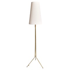 Swedish Modern Three Legged Floor Lamp in Brass, Sweden, 1950s