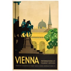 Original Vintage Travel Poster Vienna Austria Art Deco Hermann Kosel Design Art