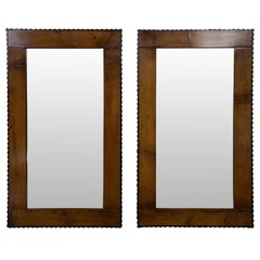 Pair of Walnut Wall Mirrors Made of 19th Century Biedermeier Components