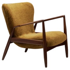 Ib Kofod-Larsen "Sälen" Chair with Upholstered Seat for Ope Möbler, Sweden 1950s