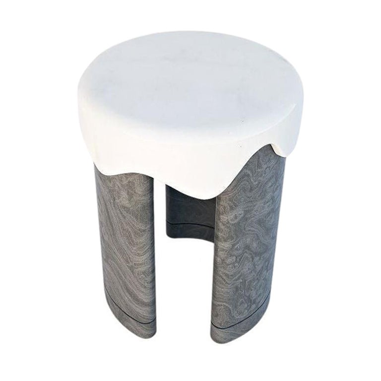 Melt Side Table, Grey Vavona by Marble Balloon For Sale