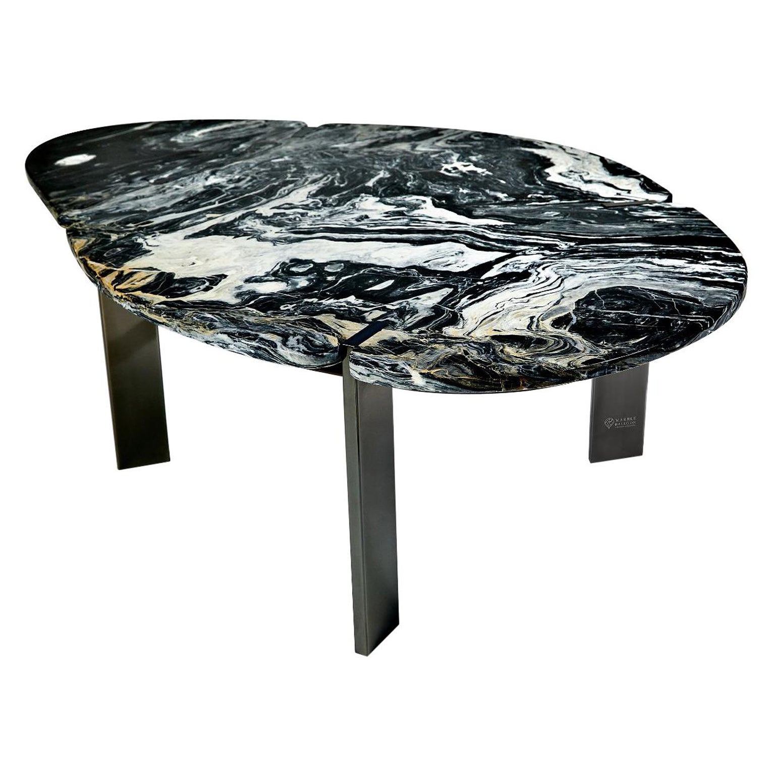 Halys Coffee Table Black by Marble Balloon For Sale