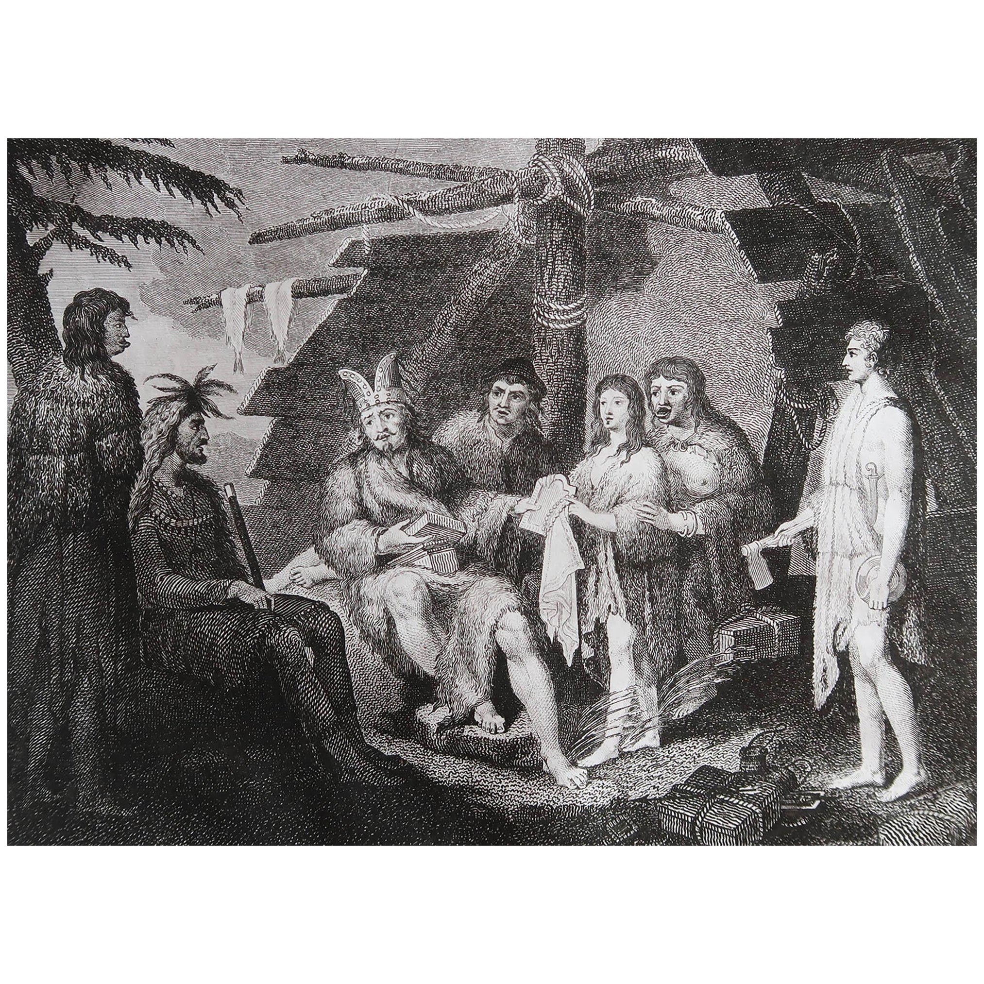 Impression ethnographique originale d'antiquités, Amérindiens, vers 1810