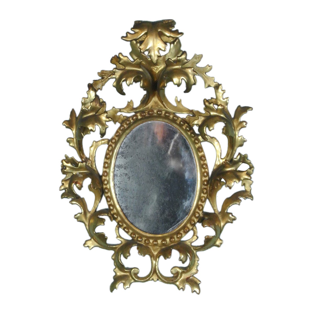 Charming 18th Century Florentine Mirror with Original Plate, circa 1790 For Sale