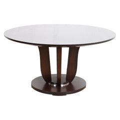 Vintage Barbara Barry for Baker Furniture Modern Art Deco Mahogany Pedestal Dining Table