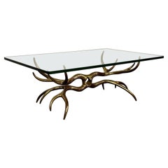 Mid-Century Modern Bronze Coffee / Cocktail Table, Willy Daro Style, Brass