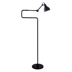 Blue Lampe Gras N° 411 Floor Lamp by Bernard-Albin Gras