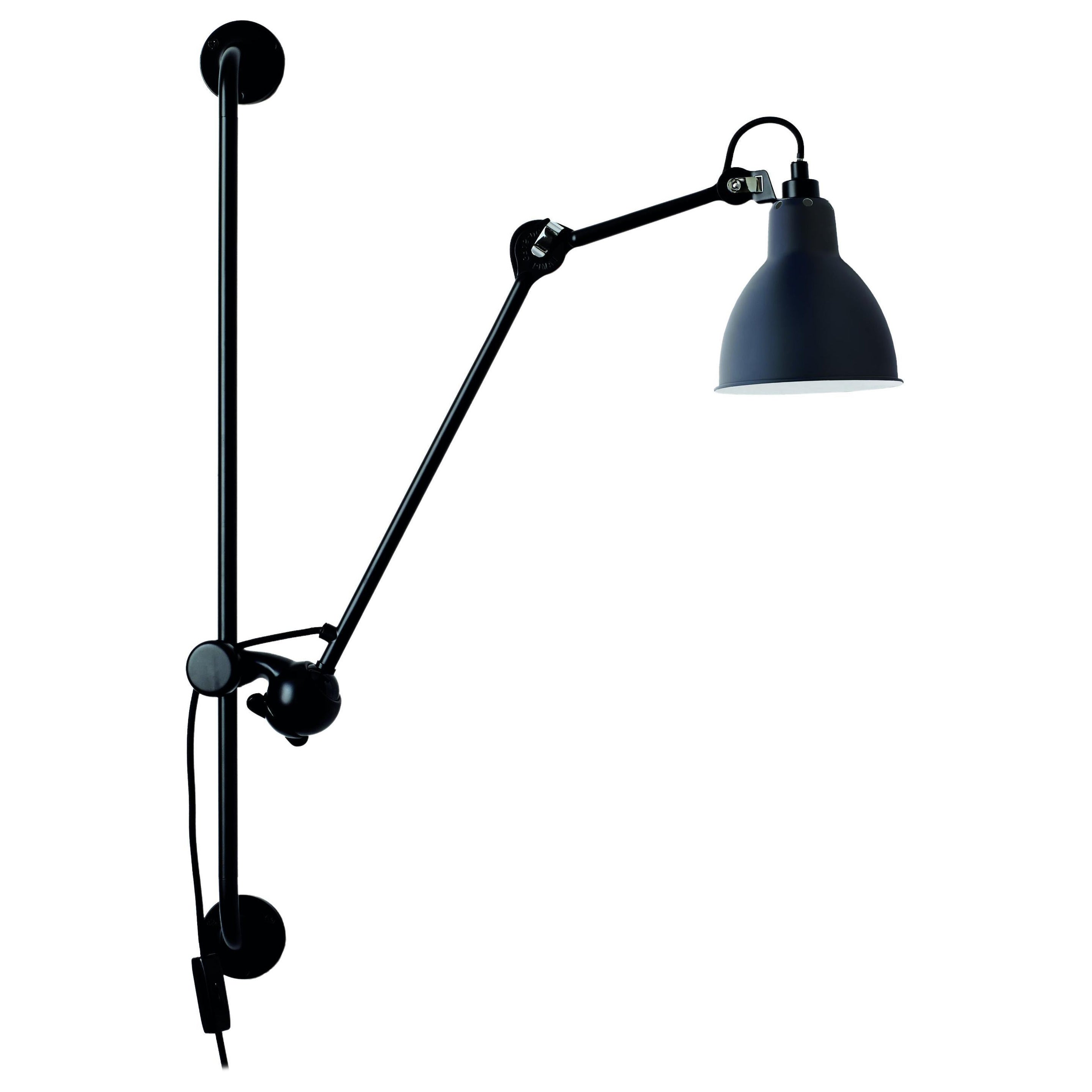 Blue Lampe Gras N° 210 Wall Lamp by Bernard-Albin Gras