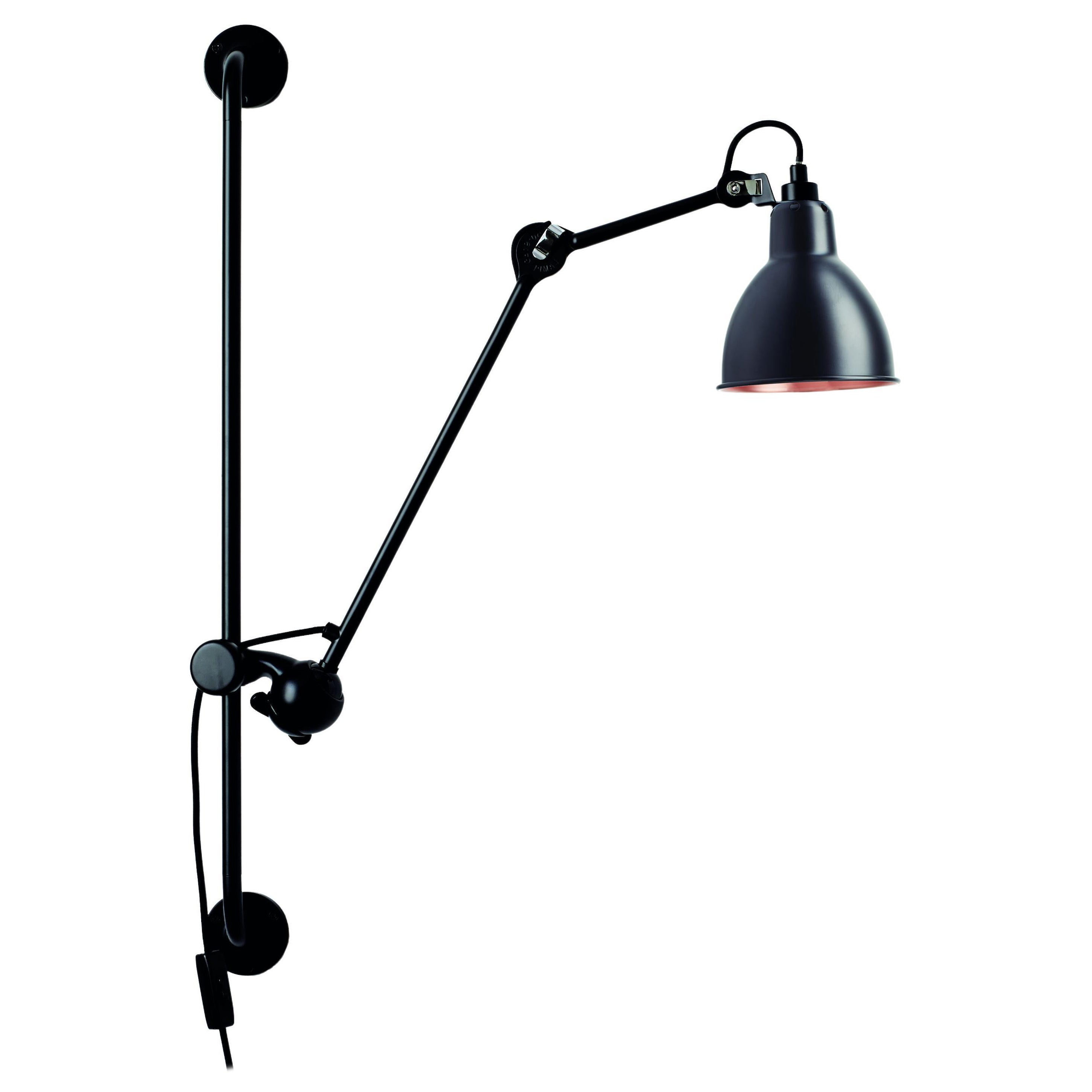 Black and Copper Lampe Gras N° 210 Wall Lamp by Bernard-Albin Gras For Sale