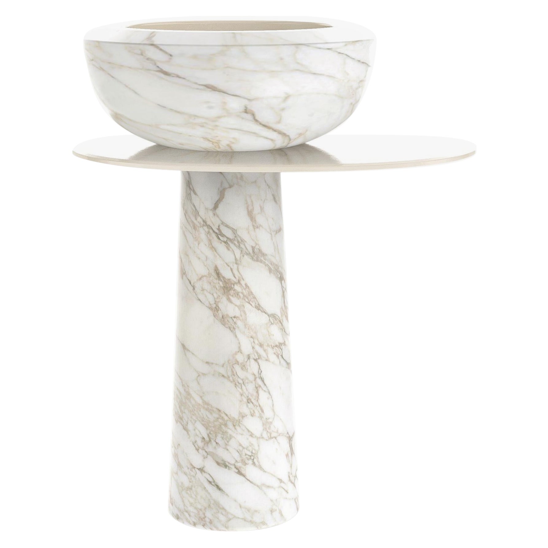 Cup Washbasin with Shelf by Marmi Serafini For Sale