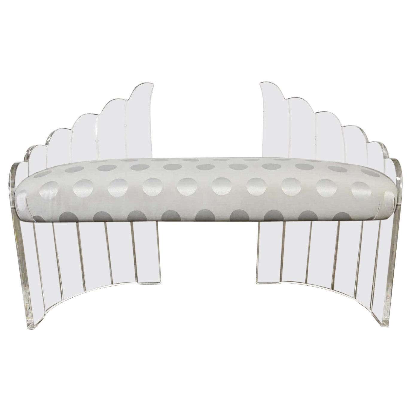 Fin du 20ème siècle Lucite Art Deco Hollywood Regency Sculptural Wing Bench