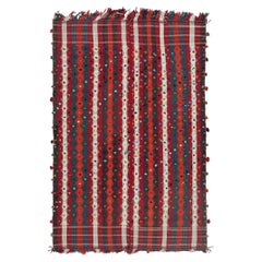 Vintage Persian Kilim with Stripes and Vibrant Textural Accents by Rug & Kilim