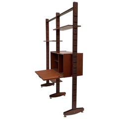 1950s Italian Teak Modular Shelving / Desk Unit in the Manner of Campo&Graffi