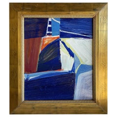 20th Century Blue French Abstract Oil Painting of a Color Field by Daniel Clesse