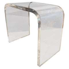 Small Waterfall Space Age Thick Lucite Step End Table Pedestal