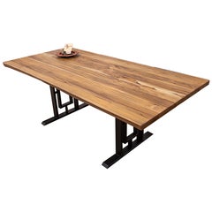 100% Solid Teak Live Edge Dining Table in Autumn, Color Chip Sample Available