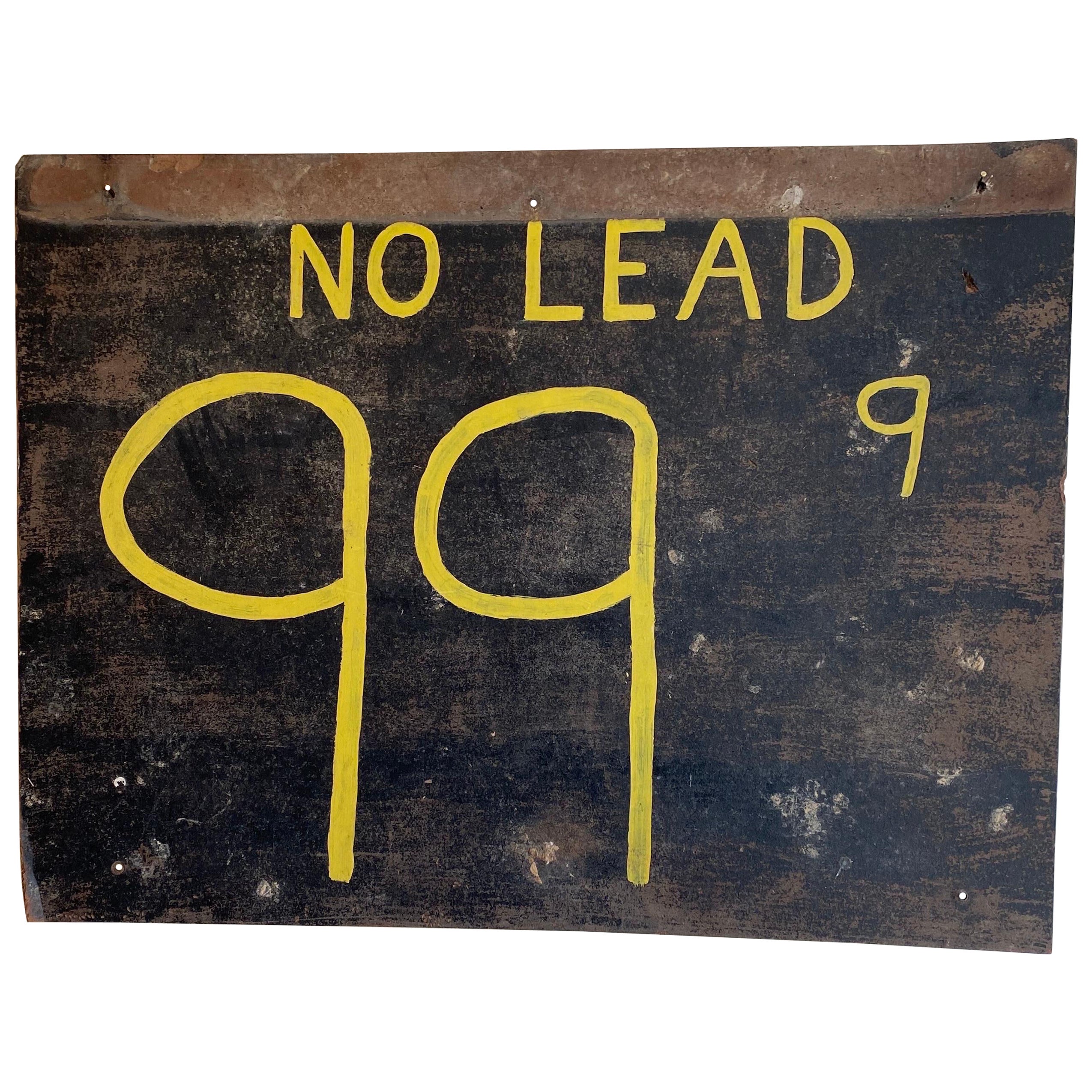 Rustic Folk Art Hand Painted Gas Station Sign For Sale