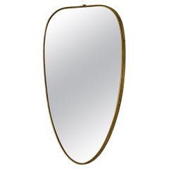 Vintage Brass Shaped Wall Mirror, Italy, 1950s