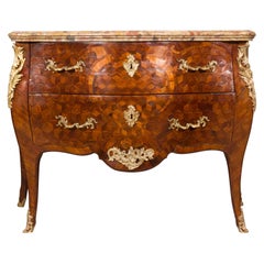 Antique Louis XV Tulipwood and Parquetry Commode
