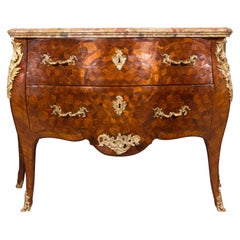 Louis XV Tulipwood and Parquetry Commode