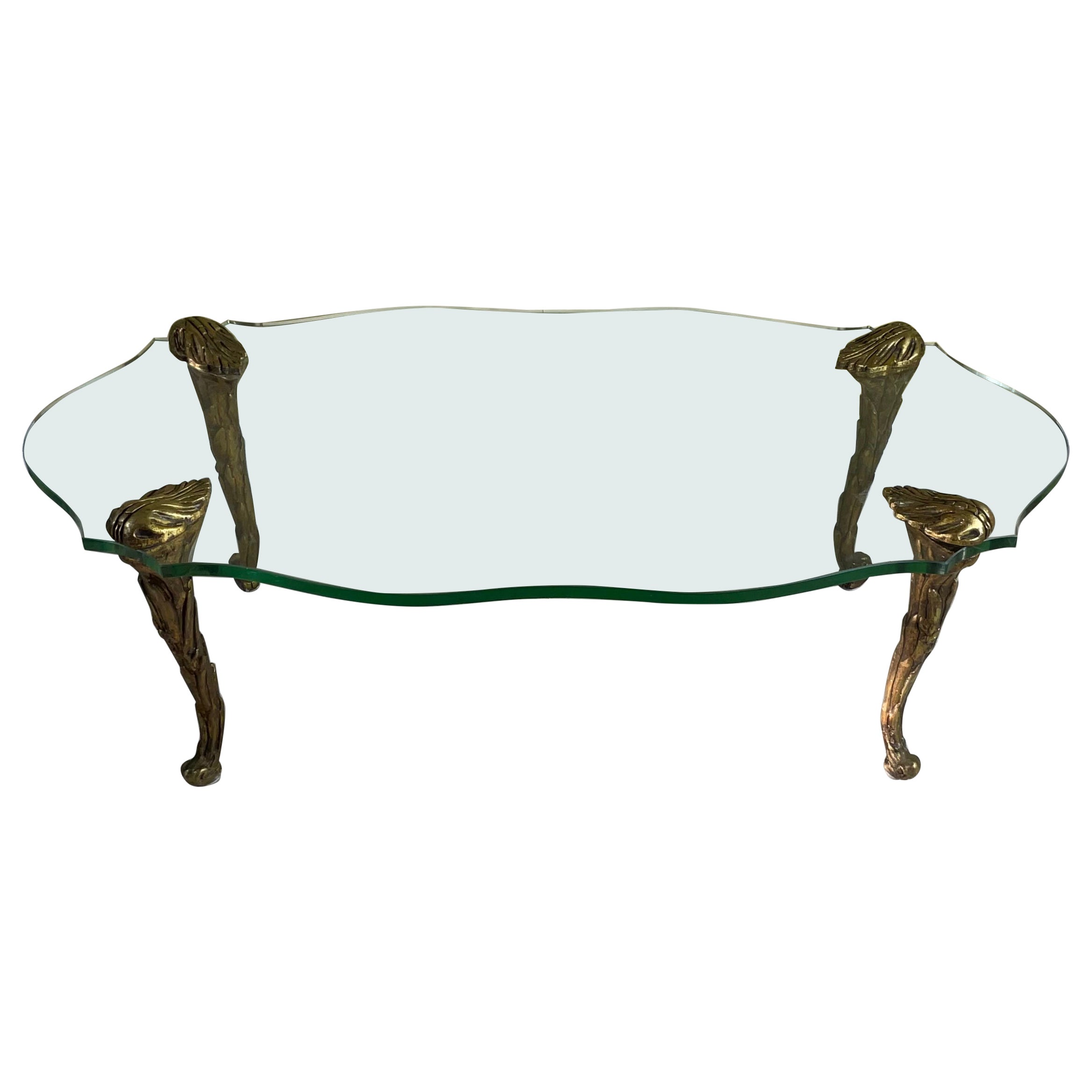 P .E Guerin Style Giltwood and Glass Coffee Table