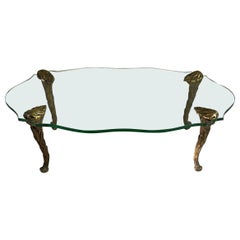P .E Guerin Style Giltwood and Glass Coffee Table
