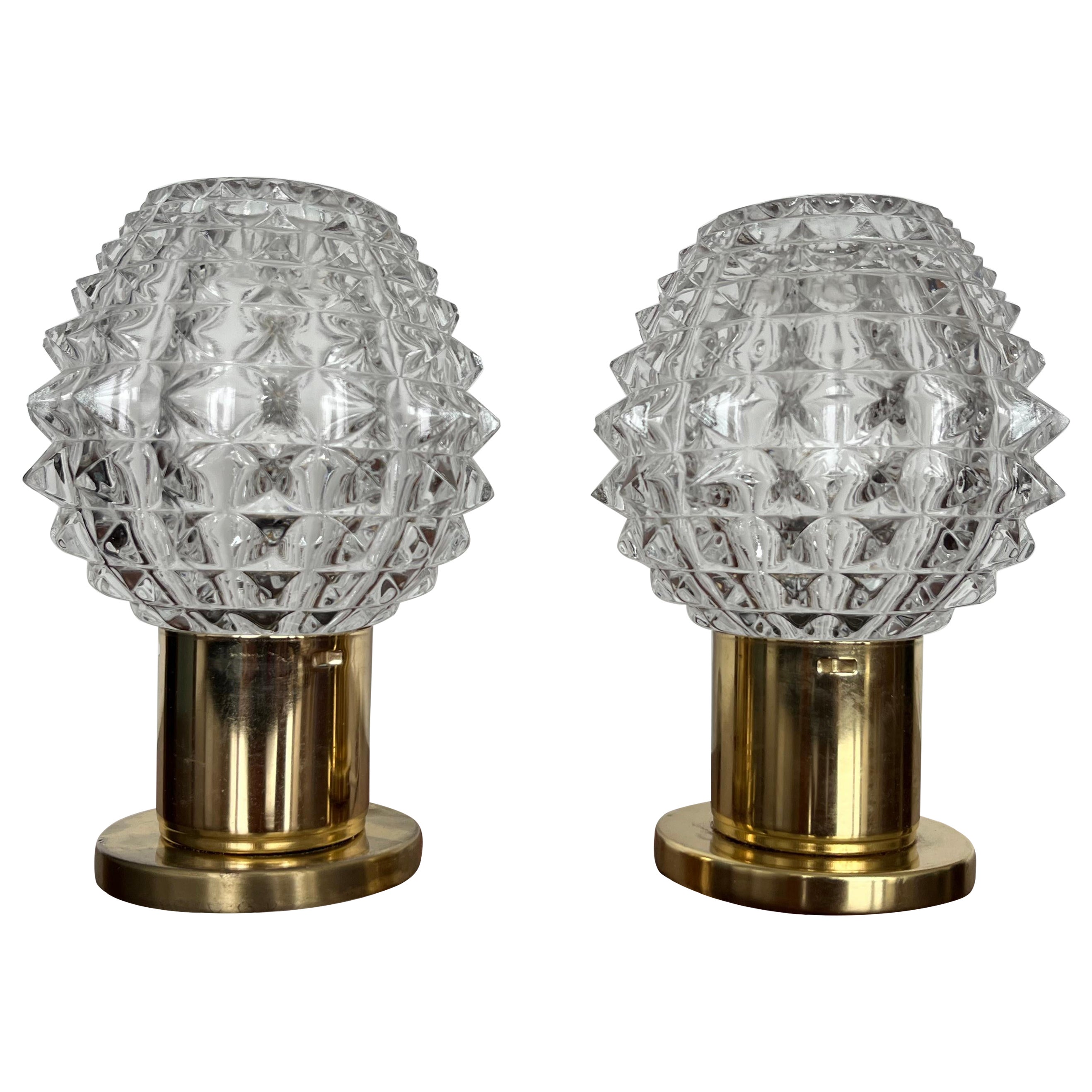 Paar Messing-Tischlampen oder -Lampen von Kamenický Šenov, 1960er Jahre /Tschechoslowakei